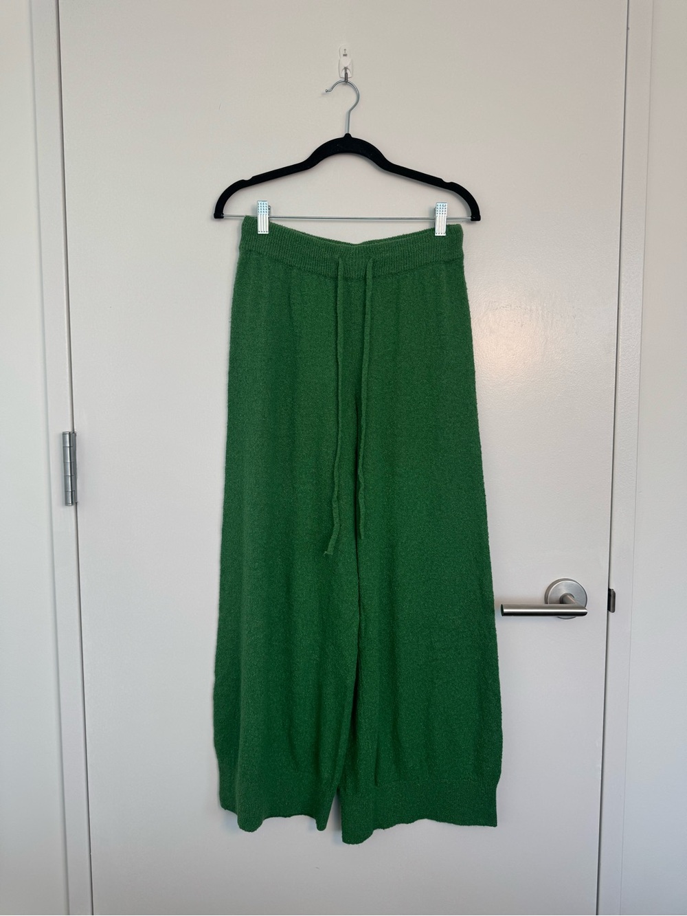 Free People Emerald Green Knit Wide-Leg Pants